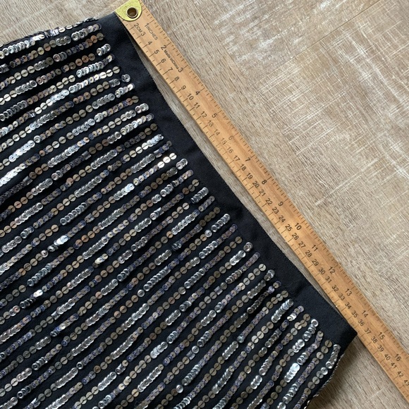 THEORY sequin 100% silk mini skirt sz 2 party evening event formal lined - Picture 14 of 16